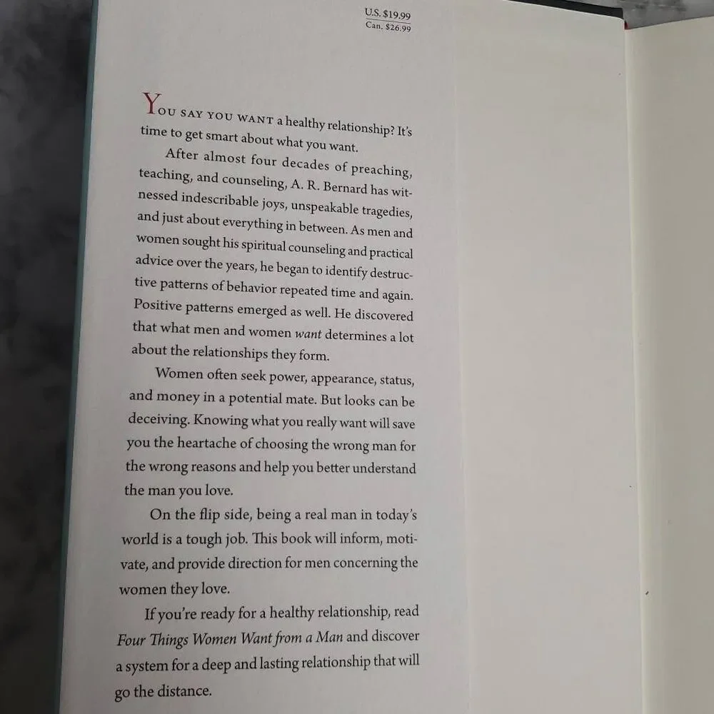 SIGNED by Author Four Things A‎ Woman Wants from a Man Book Signed by author  By